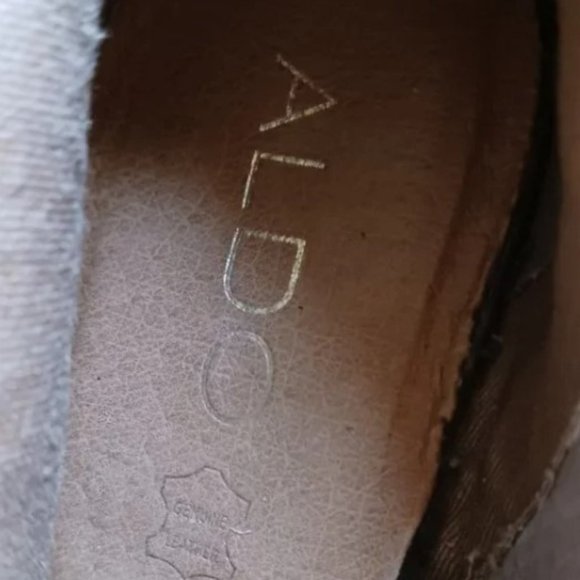 Aldo Tan Leather Suede Stacked Western Underslung Heel  Ankle Booties Size 6 - Picture 8 of 9